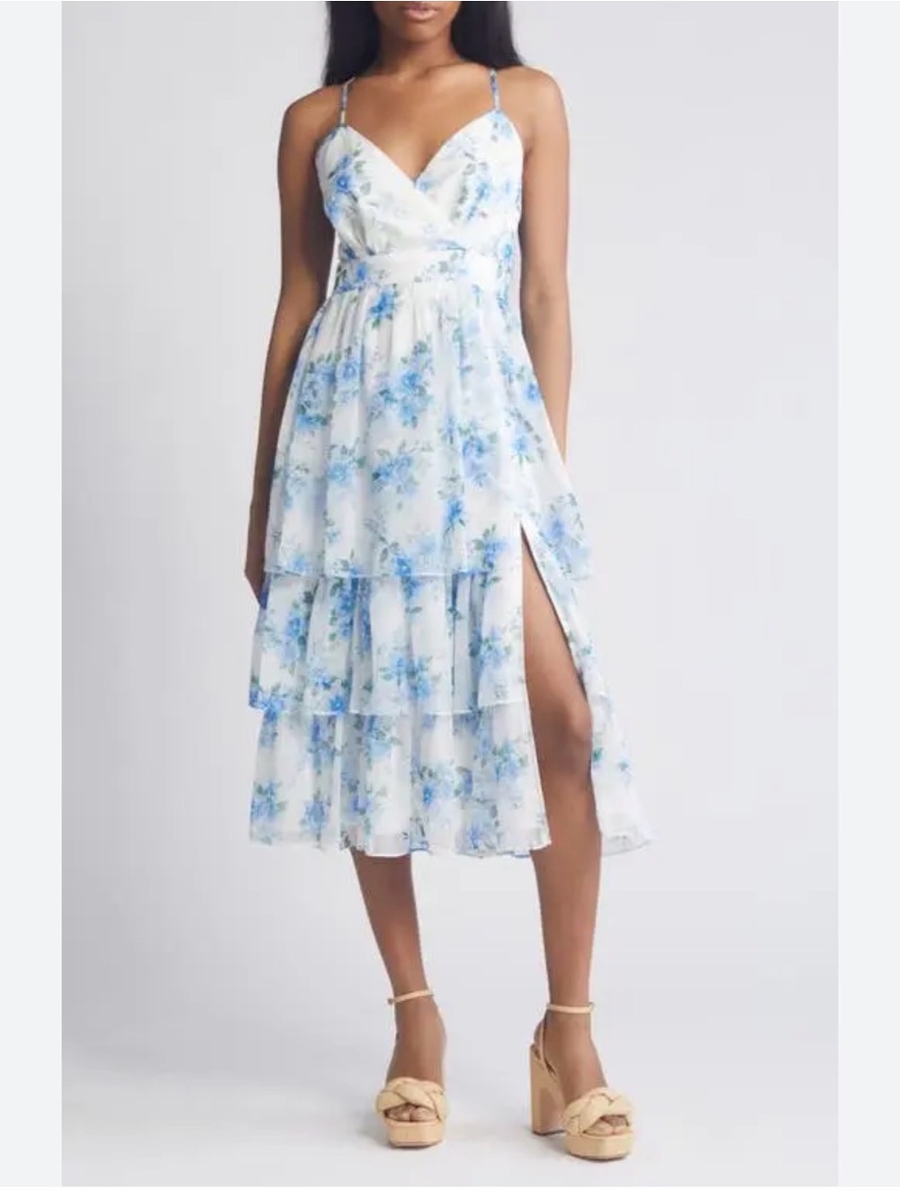 Lulus Cultivate Crushes Floral Midi Cocktail Dress